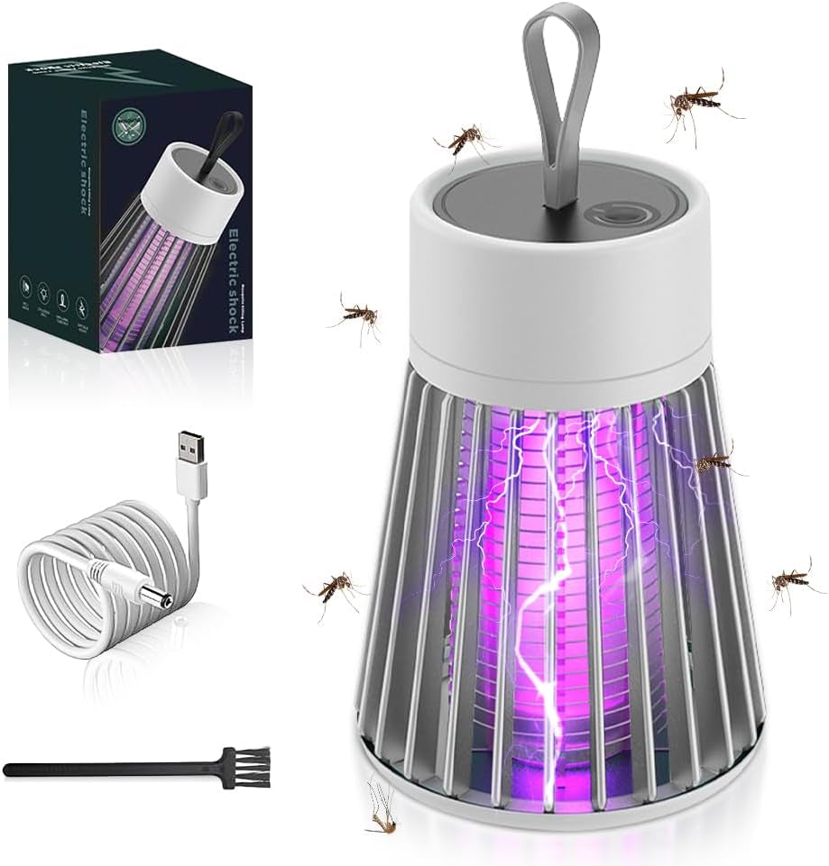 Insektenvernichter Elektrisch, Mückenvernichter-Lampe USB Wiederaufladbarer Leistungsstarke Mückenlampe Mit LED Uv-Lampe Insektenfänger Für Innen Und Aussen Gärten, Küche, Camping
