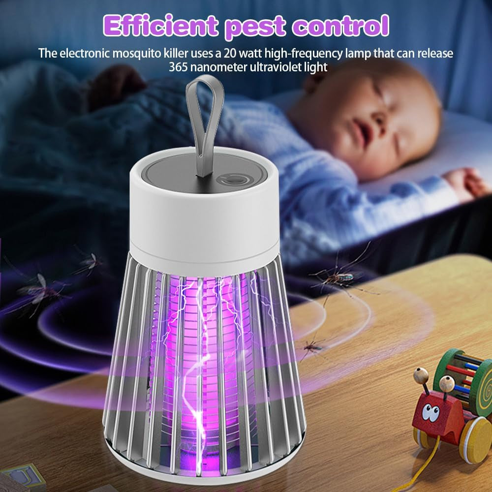 Insektenvernichter Elektrisch, Mückenvernichter-Lampe USB Wiederaufladbarer Leistungsstarke Mückenlampe Mit LED Uv-Lampe Insektenfänger Für Innen Und Aussen Gärten, Küche, Camping